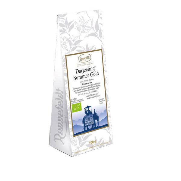 Ronnefeldt BIO Darjeeling Summer Gold Tee im 100-g Beutel mit Etikett