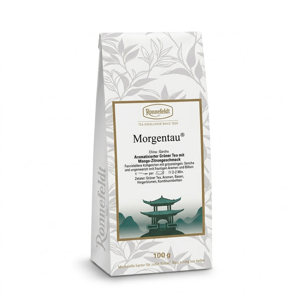 Ronnefeldt Morgentau Grüner Mango-Zitrus Tee, 100 g Packung