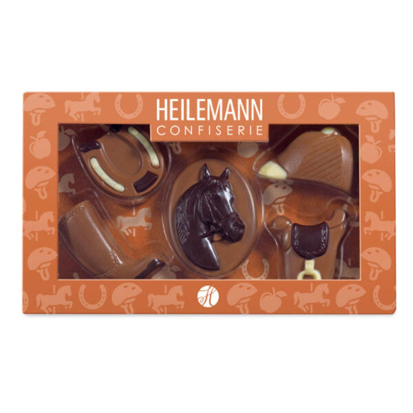 Heilemann Geschenkpackung Pferde-Confiserie 100 g, orange Schachtel mit Pralinen