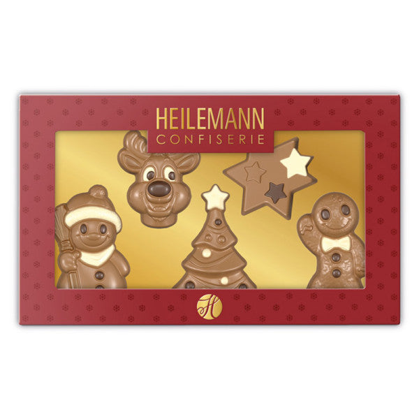 Heilemann Geschenkpackung mit Weihnachtsfiguren, rote Verpackung mit Tierfiguren