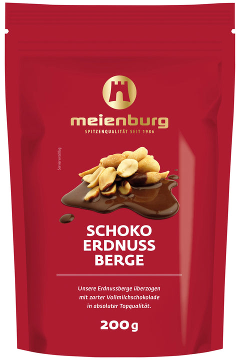 Meienburg Schoko-Erdnussberge Standbeutel, roter Aufdruck, 200 g