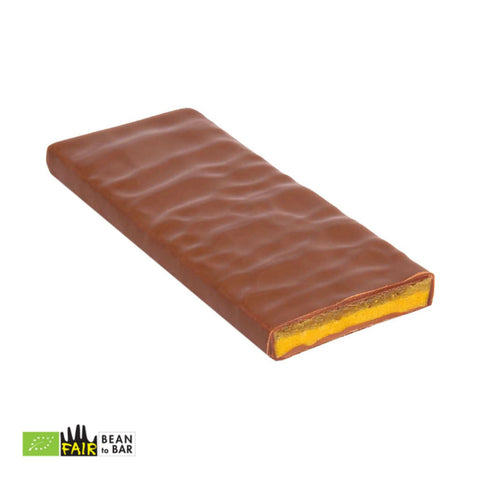 Zotter | Handgeschöpfte Schokolade Safran und Pistazien, alkoholhaltig, 70 g