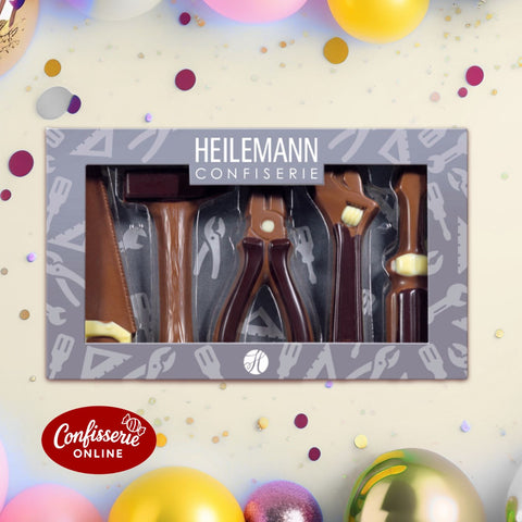 Heilemann Schokoladen Figuren Geschenkpackung Werkzeuge, 100 g