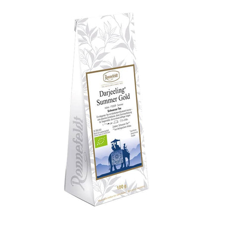Ronnefeldt BIO Darjeeling Summer Gold Tee im 100-g Beutel mit Etikett