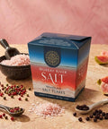 Murray River Salt Salzflocken, 250 g, Kartonpackung mit Schälchen voller Salz.