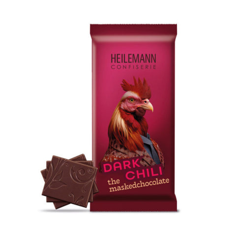 Heilemann Masked Chocolates leckere Dark Chili Edelbitter-Schokolade, 37 g