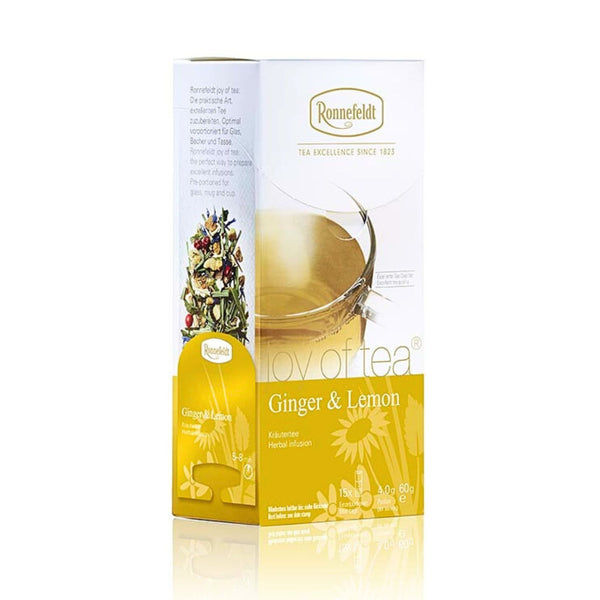Ronnefeldt Joy of Tea Tee-Packung Ginger & Lemon, Vorderansicht