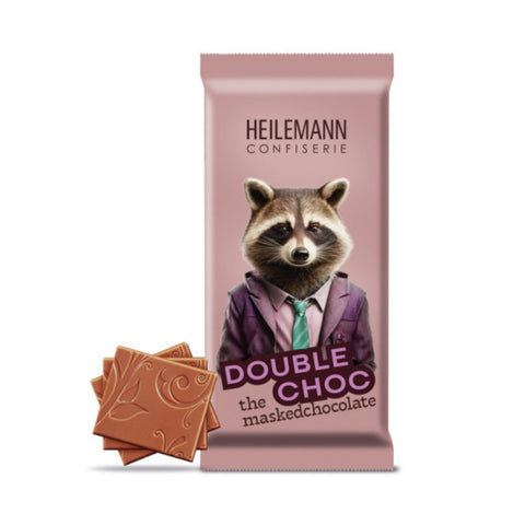 Heilemann Masked Chocolates leckere Double Choc Edelvollmilch-Schokolade, 37 g