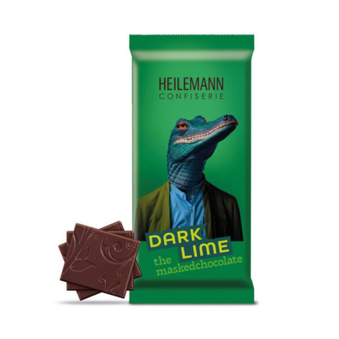 Heilemann Masked Chocolates leckere Dark Lime Edelbitter-Schokolade, 37 g