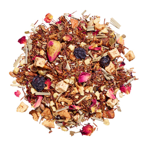 Lose Rooibos-Kräutermischung mit Amaretto- und Kaktusfeigenstücken