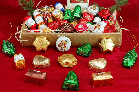 Niederegger Marzipanerie Nougaterie "Frohe Weihnachten", Probierstücke