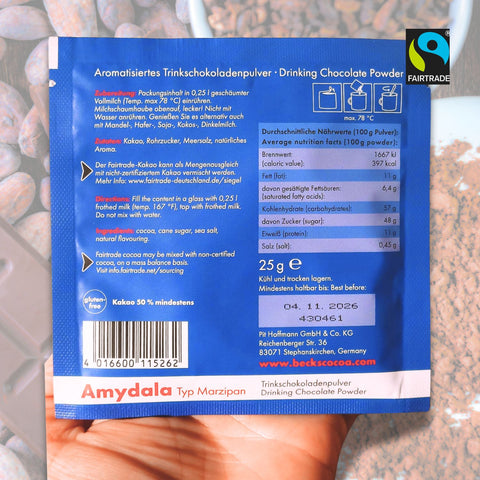 Becks Cocoa Kakaospezialitäten "Amydala" Typ Marzipan Probiertüte, 25 g