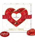 Niederegger Marzipan-Herzen 125 g in Geschenkbox mit Herzmotiv und Folienherz
