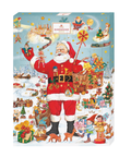 Niederegger Adventskalender mit großem Weihnachtsmann in rotem Kostüm und vielen kleinen Motiven
