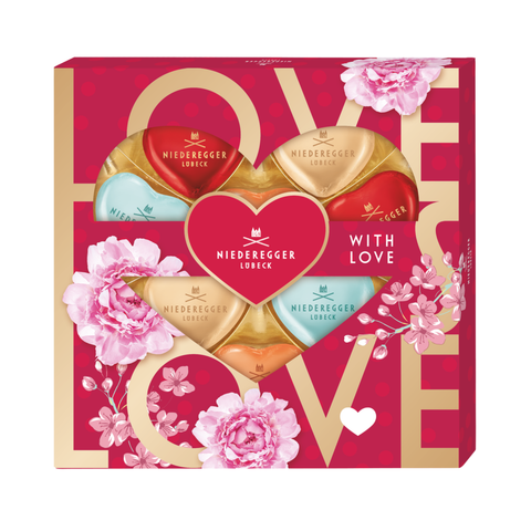 Niederegger Meister-Selektion Herzen "With Love" , 125 g