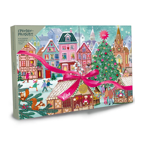 Viba | Nougat Adventskalender Weihnachtsmarkt, 245 g B-Ware