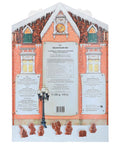 Adventskalender von Heilemann mit Dach, Rückseite mit Schokoladenfächern und Angaben