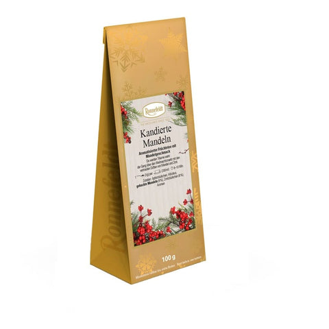 Früchtetee-Packung mit kandierten Mandeln, 100 g Beutel